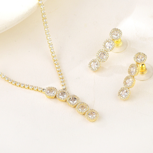 Picture of Wholesale Gold Plated Cubic Zirconia 2 Piece Jewelry Set Online