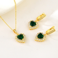Show details for Low Cost Gold Plated Green 2 Piece Jewelry Set with Low Cost Show details for Low Cost Gold Plated Green 2 Piece Jewelry Set with Low Cost