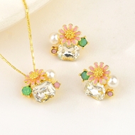 Picture of Unusual Flowers & Plants Artificial Crystal 2 Piece Jewelry Set