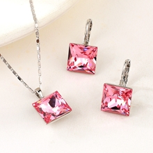 Show details for Hot Selling Platinum Plated Pink 2 Piece Jewelry Set with No-Risk Refund