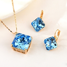 Show details for Unusual Geometric Blue 2 Piece Jewelry Set