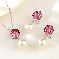 Show details for Fashion Platinum Plated 2 Piece Jewelry Set in Exclusive Design Show details for Fashion Platinum Plated 2 Piece Jewelry Set in Exclusive Design