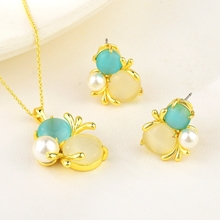 Show details for New Opal Copper or Brass 2 Piece Jewelry Set