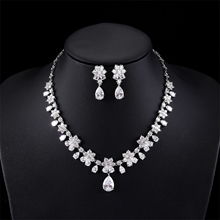 Show details for Beautiful Cubic Zirconia Flowers & Plants 2 Piece Jewelry Set