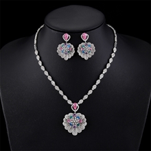 Show details for Beautiful Cubic Zirconia Pink 2 Piece Jewelry Set