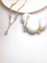 Show details for Delicate Cubic Zirconia Simple 2 Piece Jewelry Set