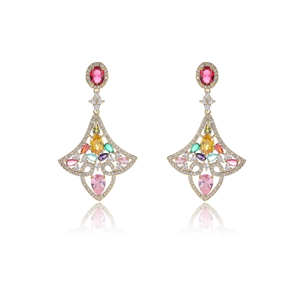 Picture of Purchase Copper or Brass Colorful Chandelier Earrings Exclusive Online