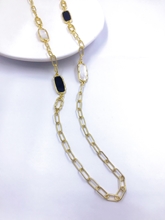 Show details for Classic Colorful Long Chain Necklace with Easy Return